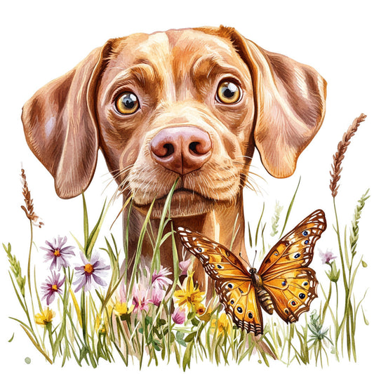Watercolor Vizslas Fabric Panel 11