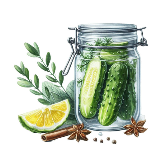 Pickle in a Glass Jar Fabric Panel 7