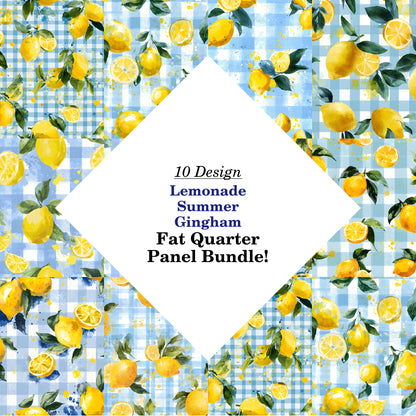 Lemonade Summer Gingham Fat Quarter Bundle