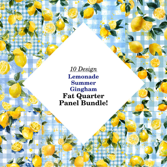 Lemonade Summer Gingham Fat Quarter Bundle