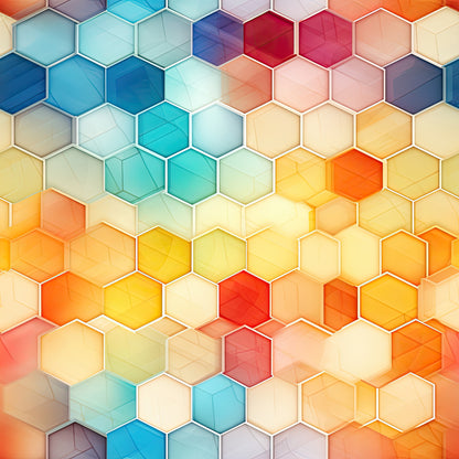 Watercolor Honeycomb Pattern 1 Quilting Cotton Fabric