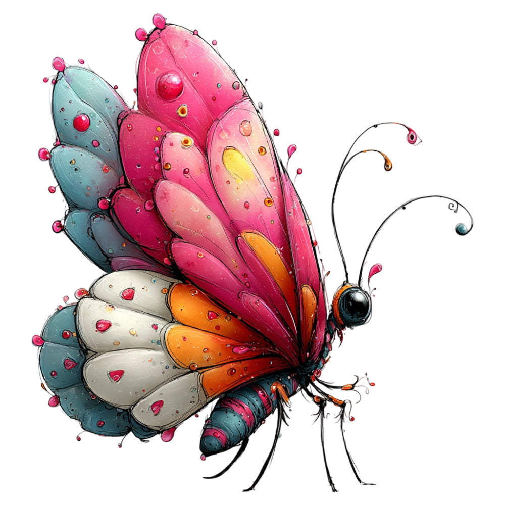 Whimsical Summer Butterfly Fabric Panel 40