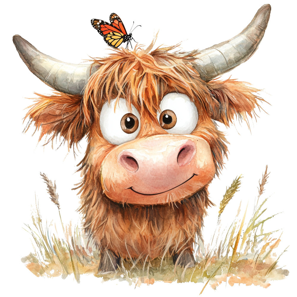 Adorable Highland Cow Fabric Panel 30