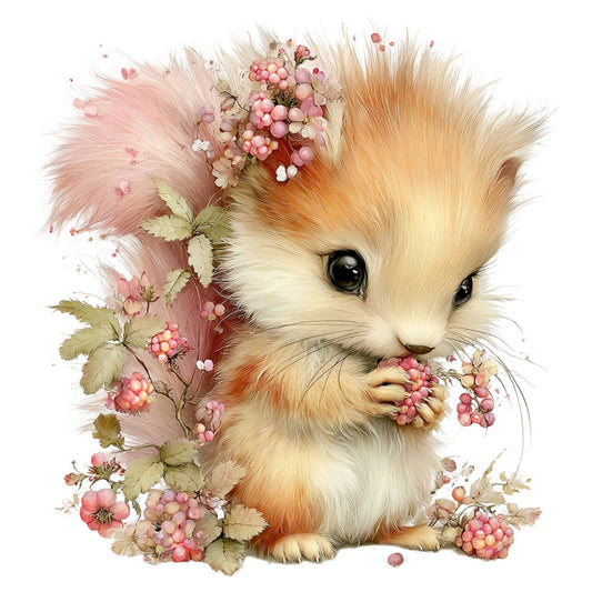 Whimsical Summer Squirrel Fabric Panel 35