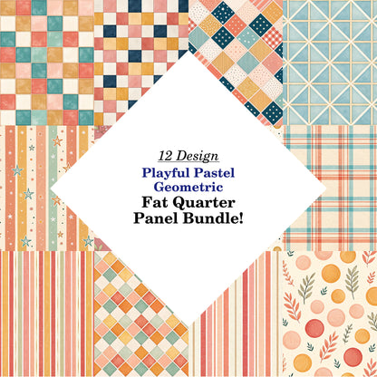 Playful Pastel Geometric Fat Quarter Bundle