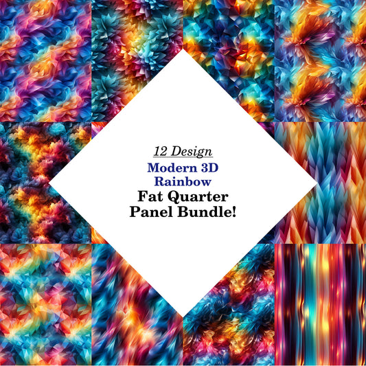 Modern 3D Rainbow Fat Quarter Bundle