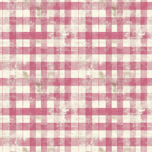 vintage pink, dusty rose, cream, ivory, distressed gingham, checkered pattern, weathered texture, shabby chic, faded plaid, quilting cotton, fabric panel, rustic style, worn appearance, soft pink tones, cottage core, antique finish, textile design, crafting material, patchwork suitable