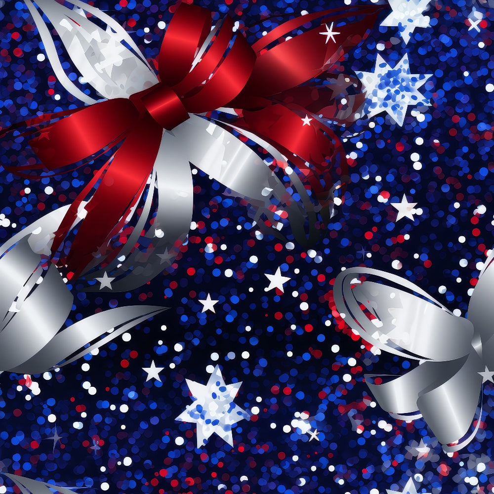 Daily Deal: 4th-of-July Glitter Pattern 10 Quilting Cotton Fabric - 118" x 1 Yard"