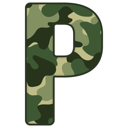 Green Camo Alphabet Fabric Panel 8