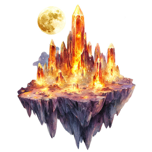 Fire Moon Crystals Fabric Panel 12