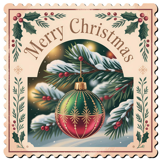 Vintage Christmas Stamps Fabric Panel 28