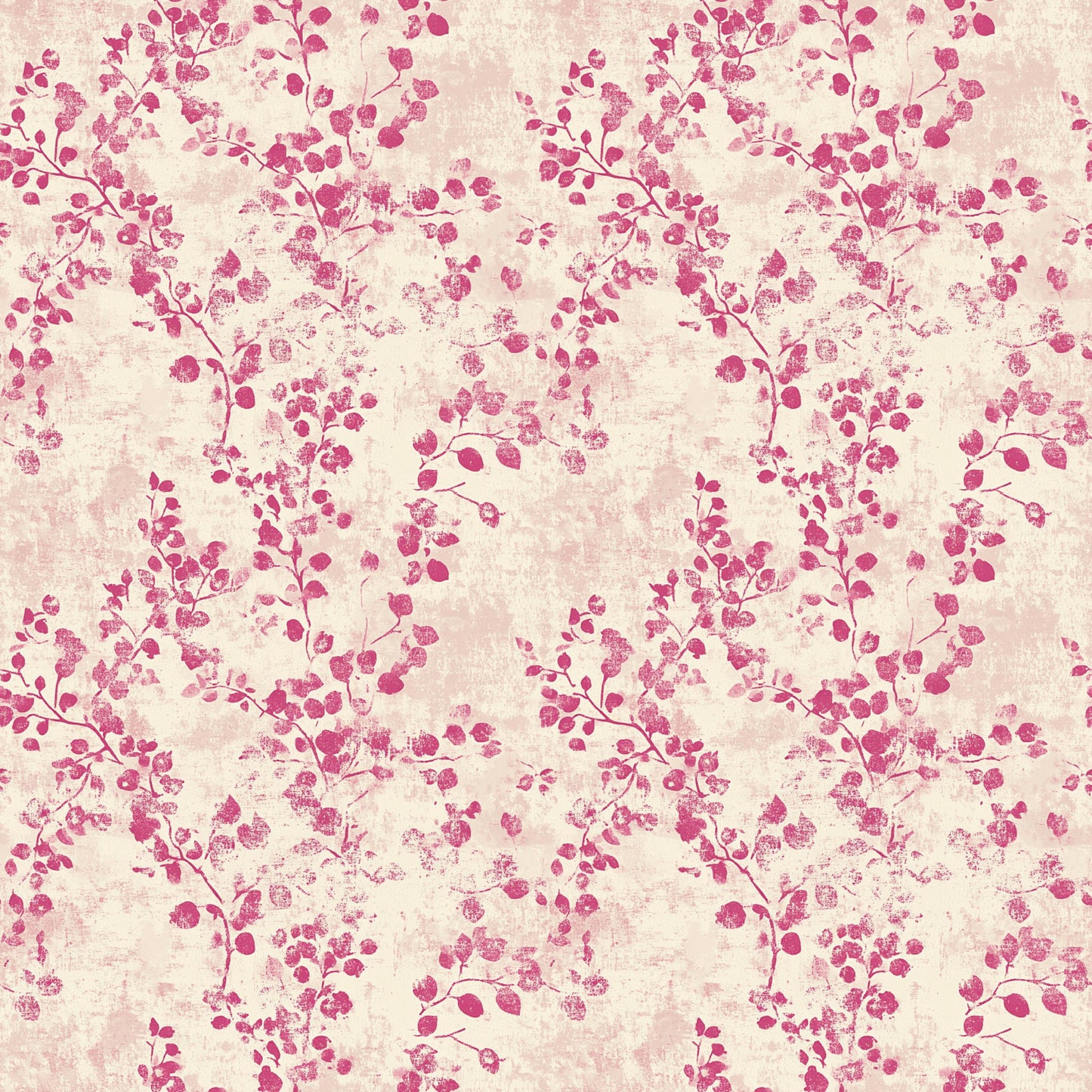 vintage pink, dusty rose, cream background, botanical pattern, leaf motifs, branch design, floral elements, distressed texture, shabby chic, romantic style, quilting cotton, fabric panel, repeating pattern, delicate branches, soft pink tones, vintage aesthetic, nature inspired, textile design, crafting material