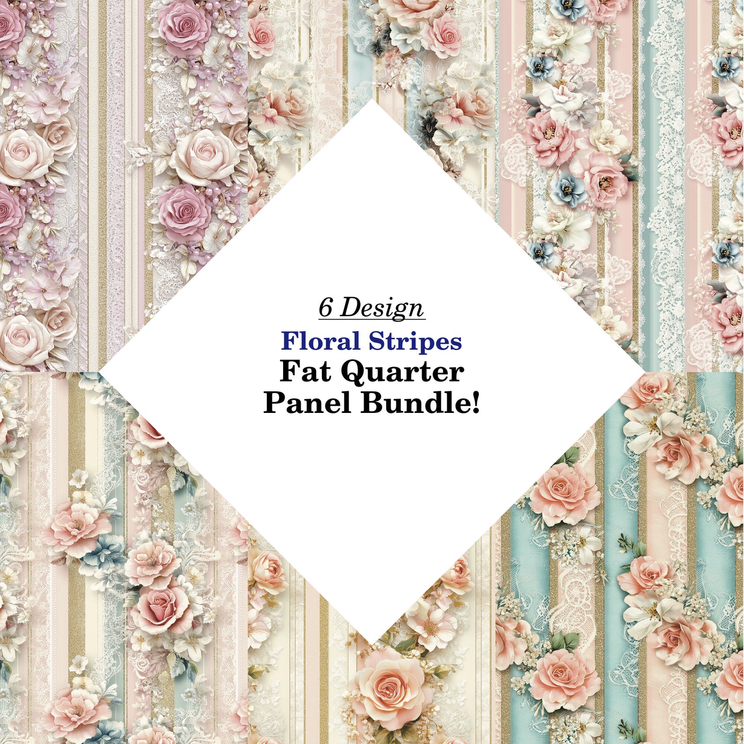 Floral Stripes Fat Quarter Bundle