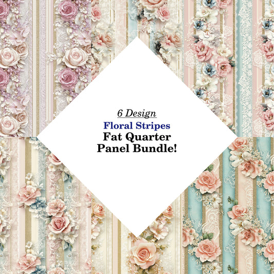 Floral Stripes Fat Quarter Bundle