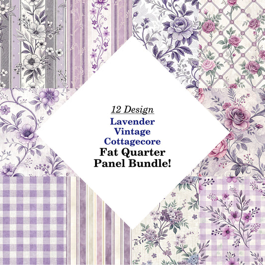 Lavender Vintage Cottagecore Fat Quarter Bundle
