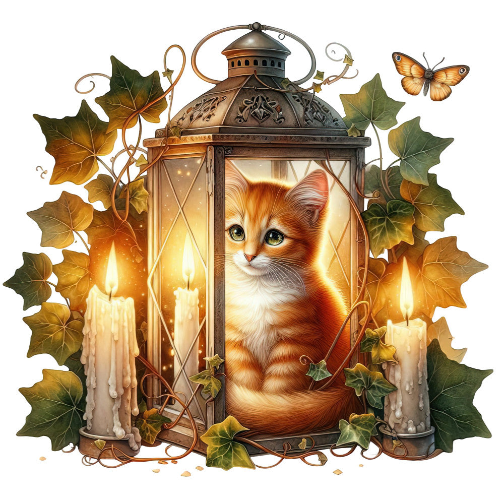 Autumn Cats Fabric Panel 45