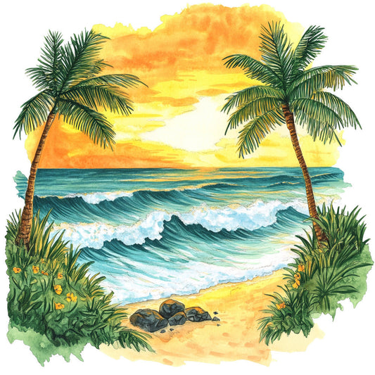 Tranquil Beach Fabric Panel 7