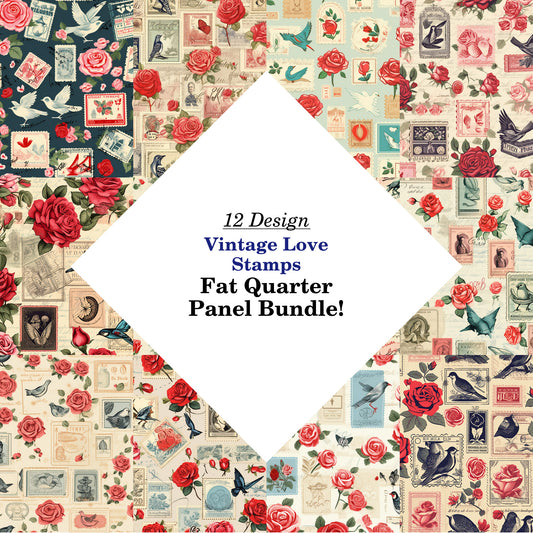 Vintage Love Stamps Fat Quarter Bundle