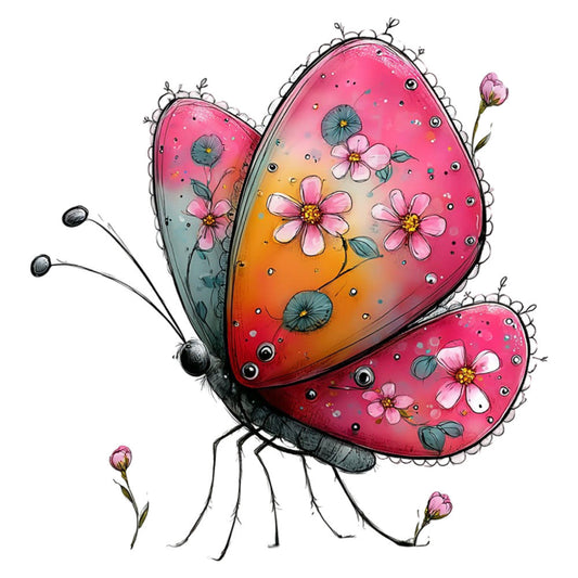 Whimsical Summer Butterfly Fabric Panel 10
