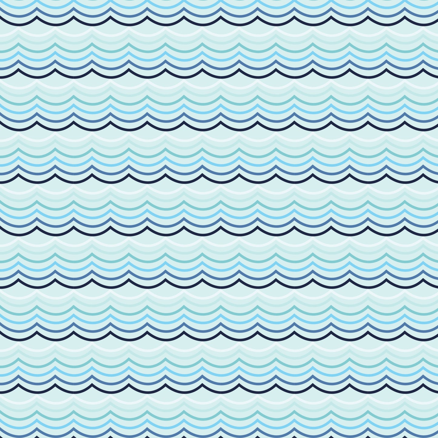 navy blue, light blue, mint green, pale blue, wavy lines, ocean waves, water pattern, horizontal stripes, nautical theme, sea motif, geometric waves, flowing design, marine pattern, coastal style, quilting cotton, fabric panel, repeating pattern, ocean inspired, wave design, aquatic theme