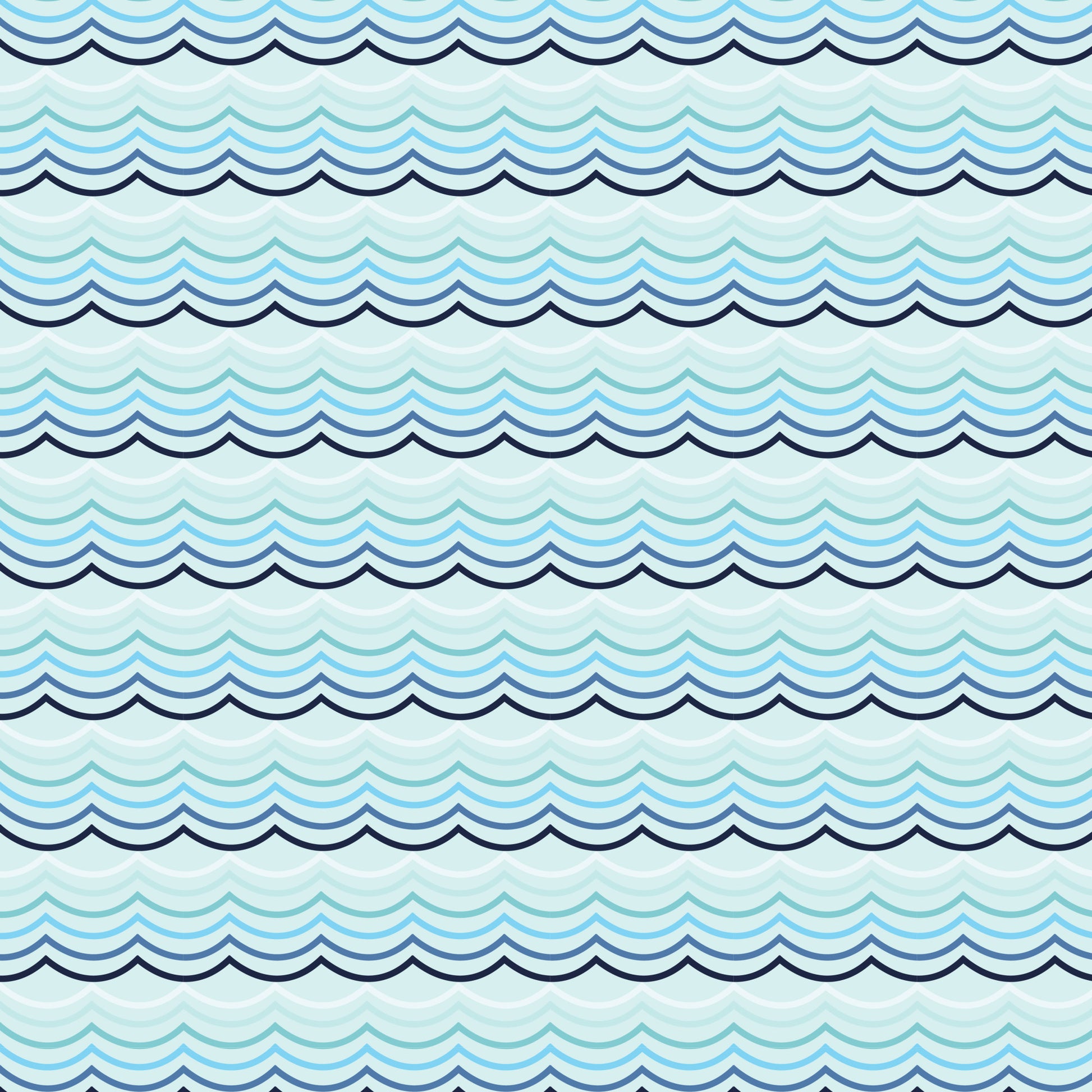 navy blue, light blue, mint green, pale blue, wavy lines, ocean waves, water pattern, horizontal stripes, nautical theme, sea motif, geometric waves, flowing design, marine pattern, coastal style, quilting cotton, fabric panel, repeating pattern, ocean inspired, wave design, aquatic theme
