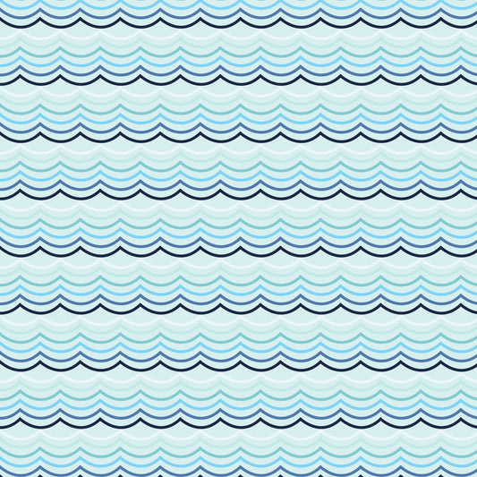 Navy Nautical Sea Pattern 7 Quilting Cotton Fabric