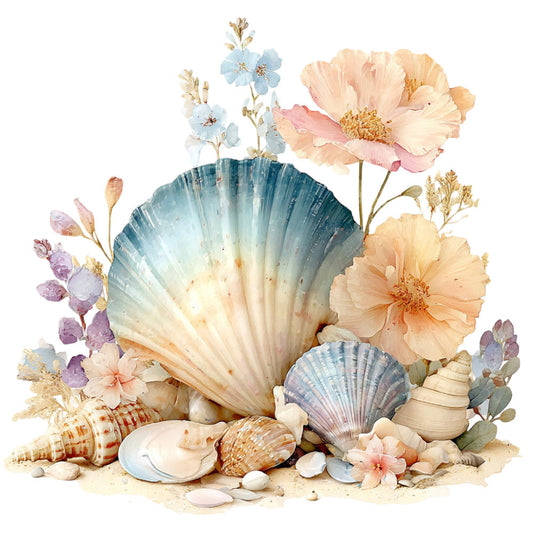 Colorful Seashell Fabric Panel 16