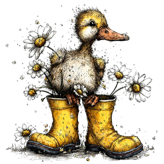 Whimsical Spring Duck Fabric Panel 3