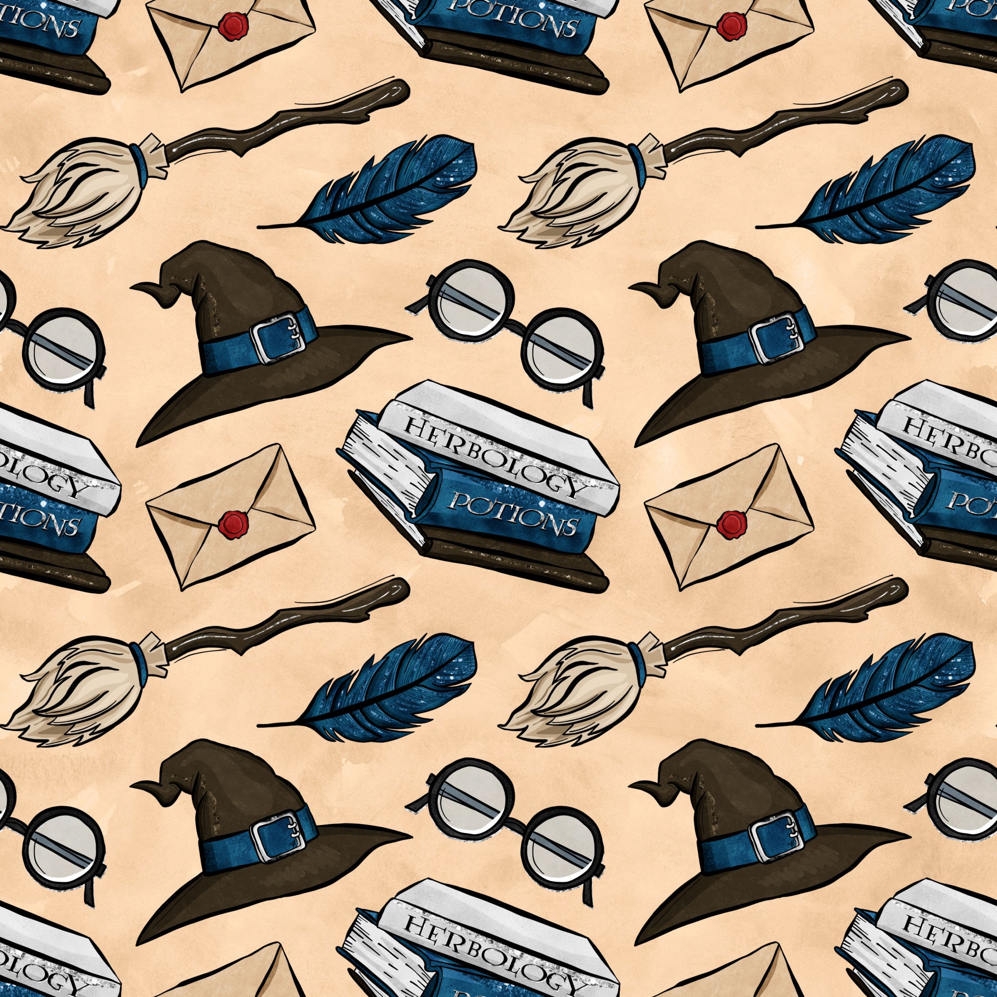 Wizard Magic School Pattern 40 Quilting Cotton Fabric – FabricMegaStore.com