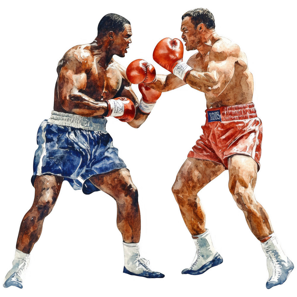 Watercolor Boxing Fabric Panel 10
