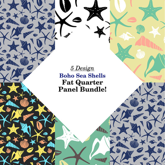 Boho Sea Shells Fat Quarter Bundle