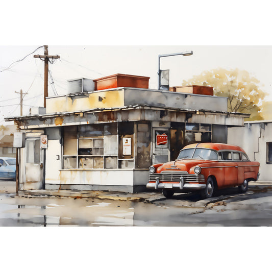 Retro Diner Fabric Panel 11
