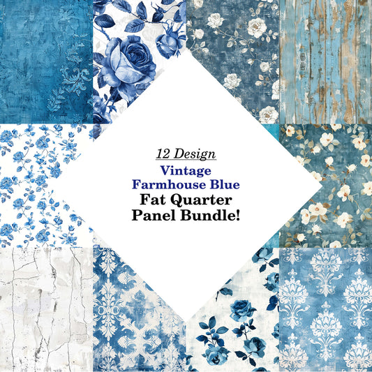 Vintage Farmhouse Blue Fat Quarter Bundle