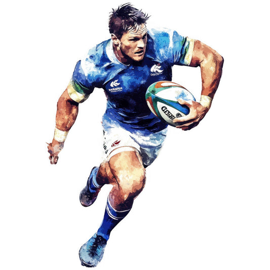 Watercolor Rugby Fabric Panel 10