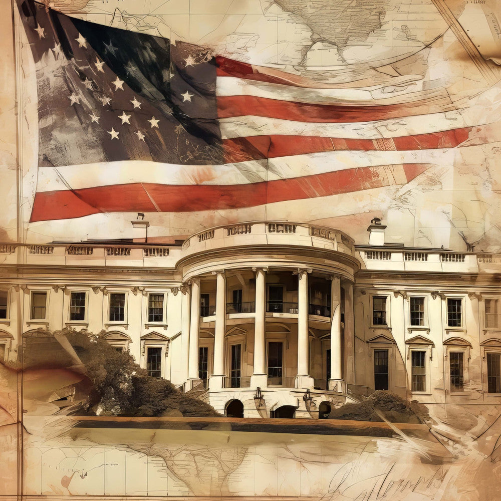 Vintage Patriotic Fabric Panel 15