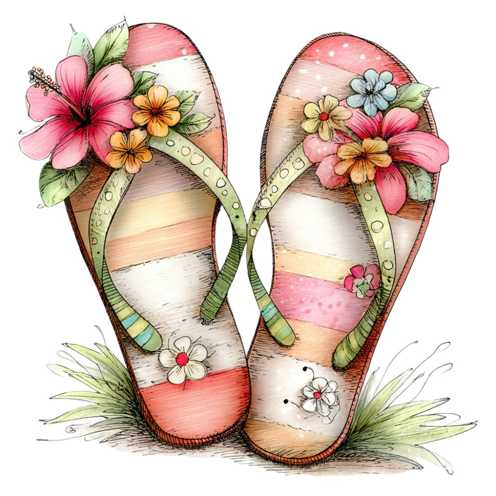 Whimsical Summer Beach Fabric Panel 6