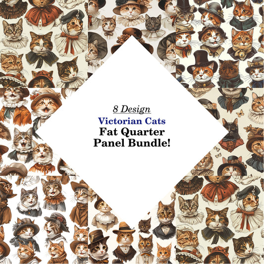 Victorian Cats Fat Quarter Bundle