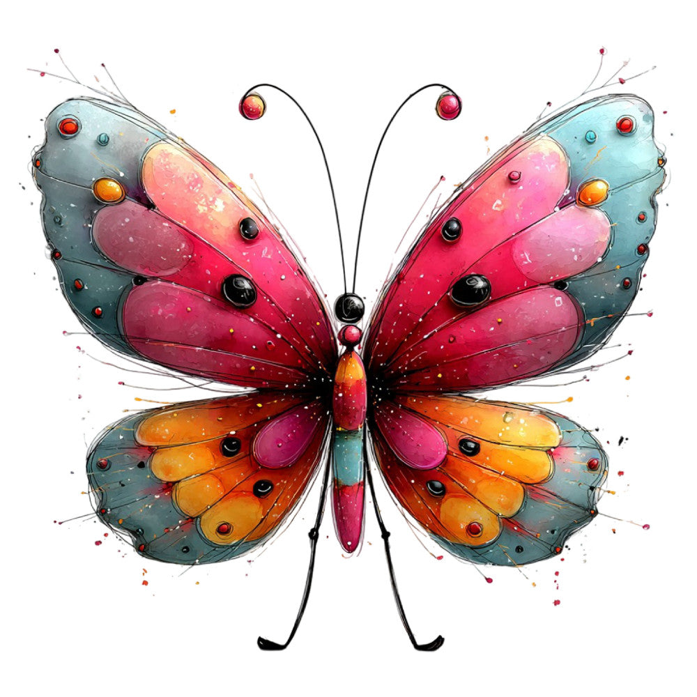 Whimsical Summer Butterfly Fabric Panel 37