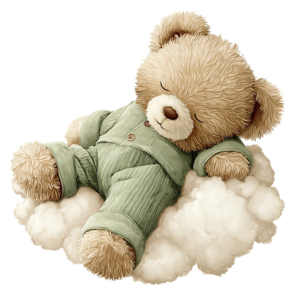 Watercolor Teddy Bear Fabric Panel 24