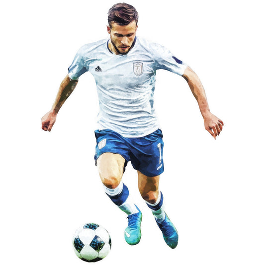 Watercolor Soccer Fabric Panel 18
