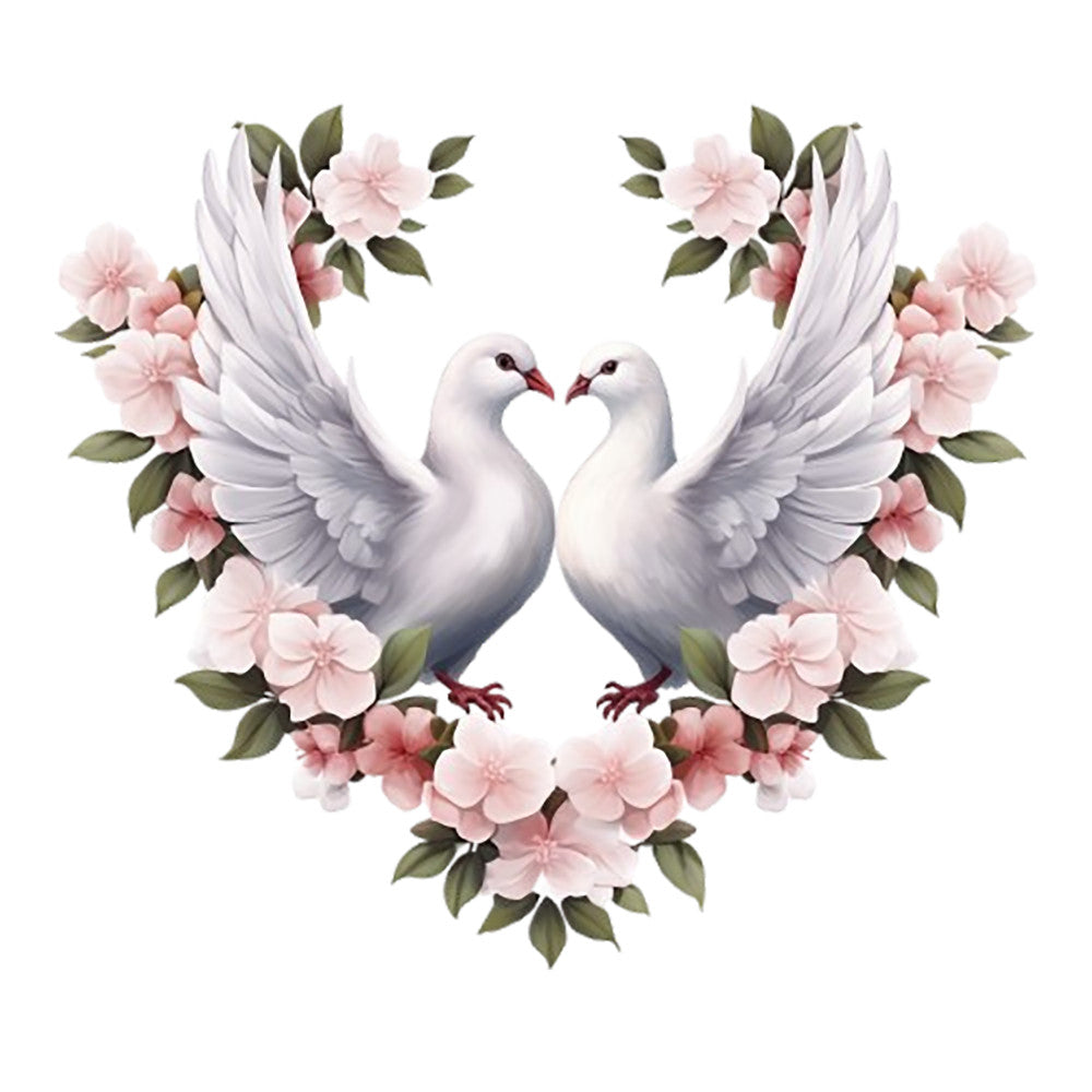 Spring White Doves Fabric Panel 7