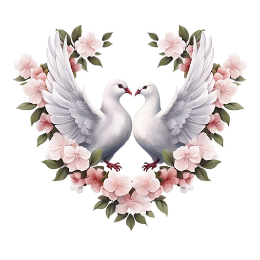 Spring White Doves Fabric Panel 7