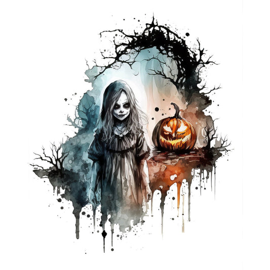 Creepy Halloween Horror Fabric Panel 27