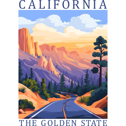 US State Poster Fabric Panel 12