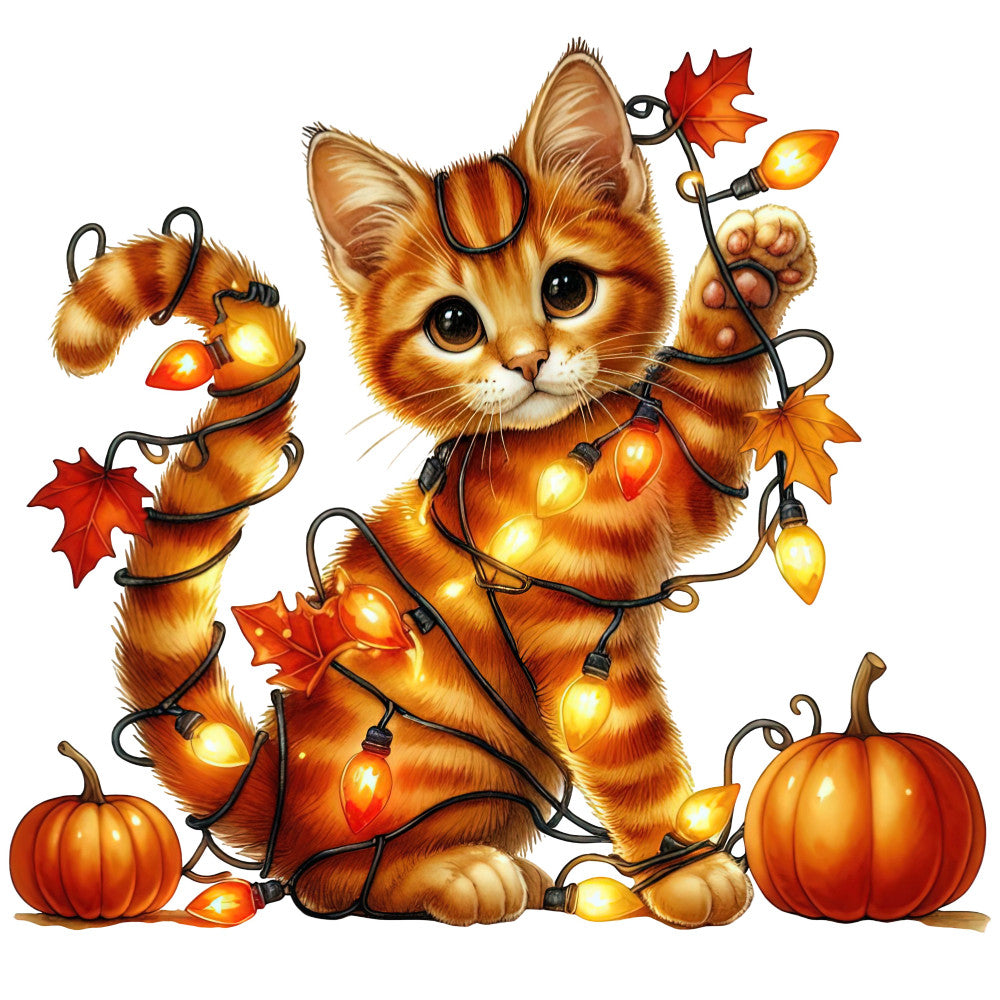 Autumn Cats Fabric Panel 47