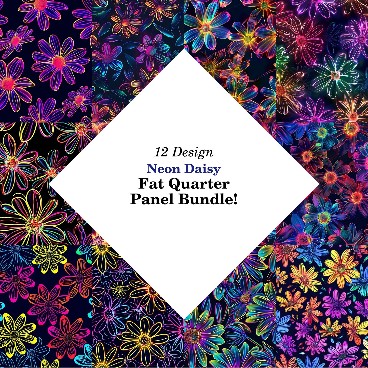 Neon Daisy Fat Quarter Bundle