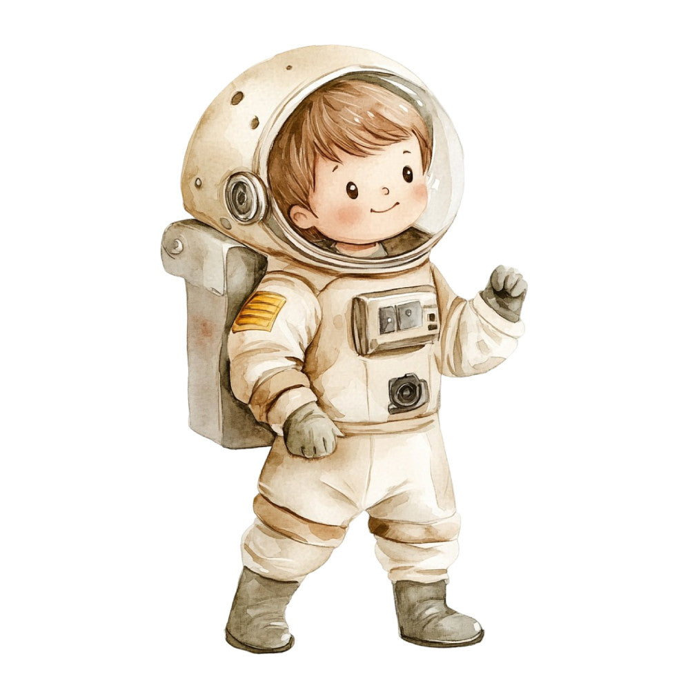 Watercolor Space Adventure Fabric Panel 18