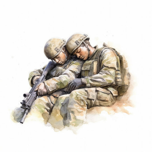 Watercolor Military Fabric Panel 15