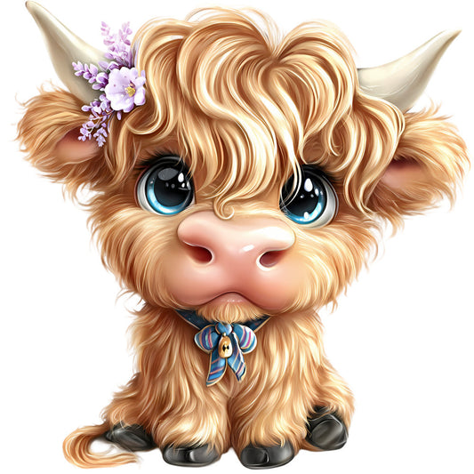 Adorable Highland Cows Fabric Panel 11