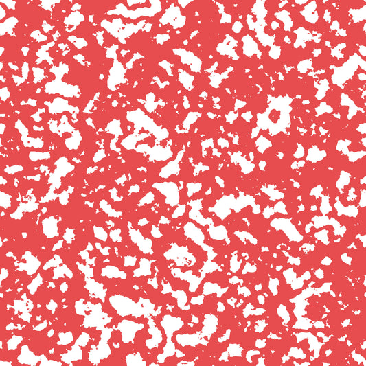 red, white, grunge pattern, distressed texture, abstract design, speckled, mottled, weathered look, vintage style, quilting cotton, fabric panel, crafting material, sewing supplies, coral red, textured surface, artistic pattern, contemporary design, modern fabric